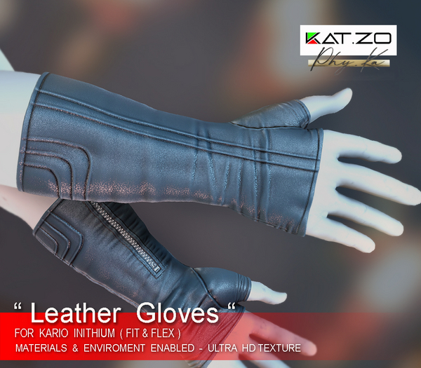 Second Life Marketplace - -[ Kat.zo ]- 002/07 - Leather Gloves